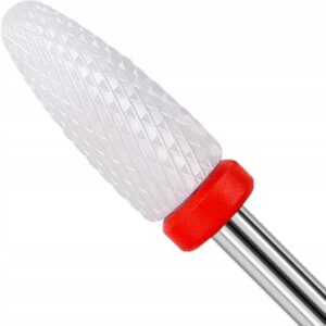 Frez ceramiczny | Stożek średni | Czerwony (F) | Hybryda / żel / akryl | 3/32"
