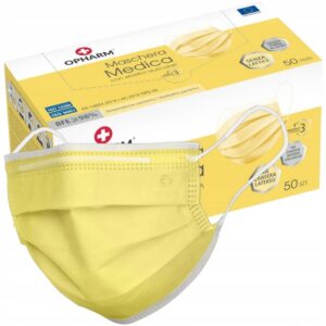 Maseczki medyczne | Typ IIR | Żółte | 50 szt.